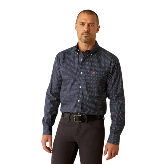 Ariat Men's Wrinkle Free Orrell Classic Fit Shirt - Navy