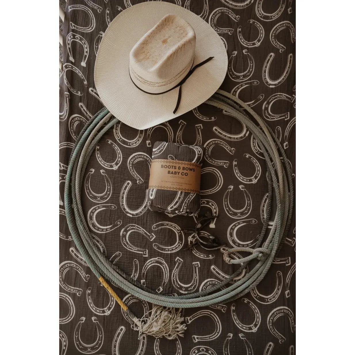 Boots & Bows Horseshoe Crib Sheet