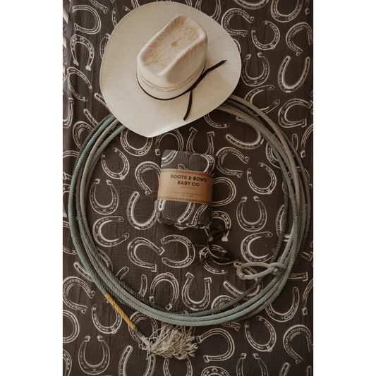 Boots & Bows Horseshoe Crib Sheet