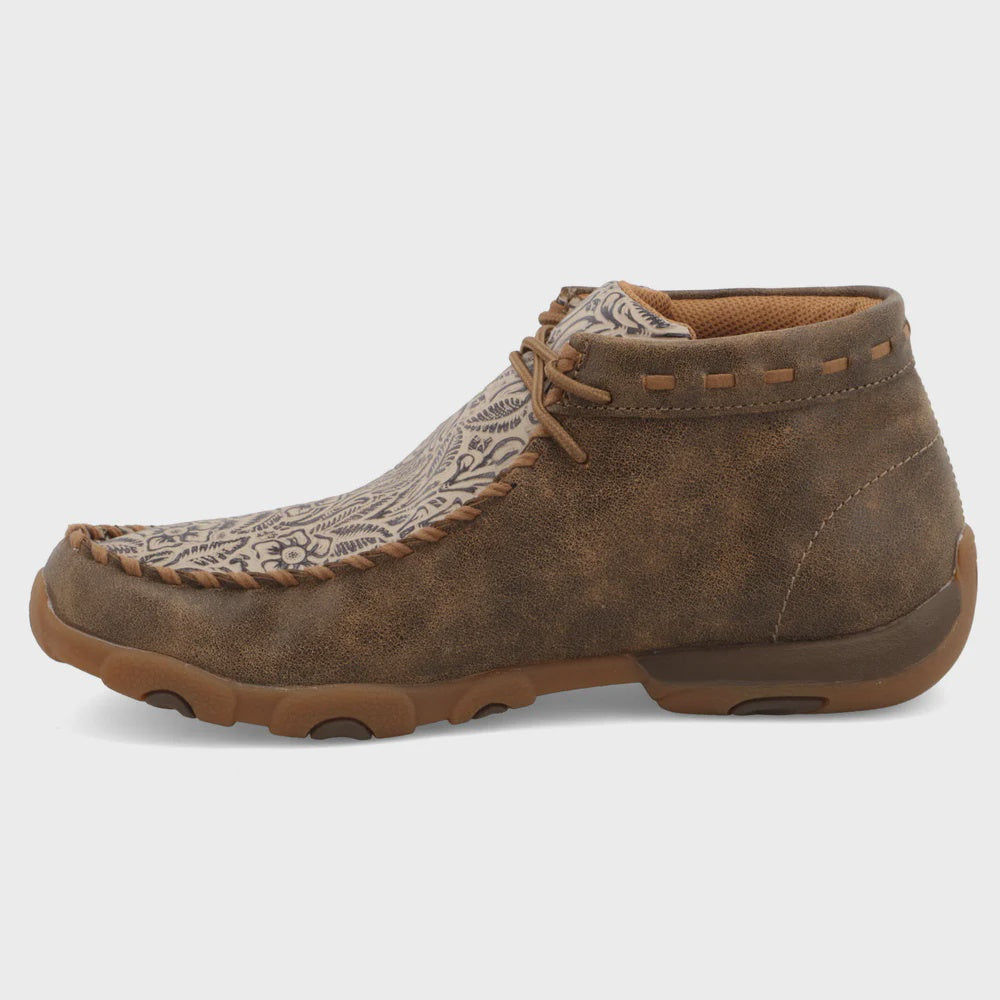 Women's Chukka Driving Moc - Bomber & Nude Print