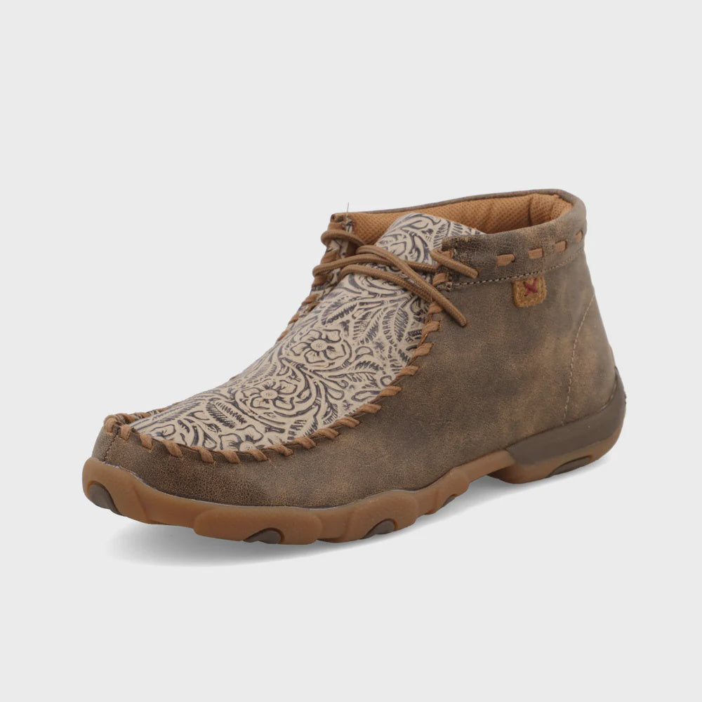 Women's Chukka Driving Moc - Bomber & Nude Print