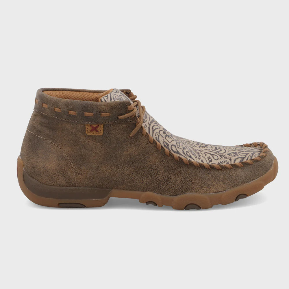 Women's Chukka Driving Moc - Bomber & Nude Print