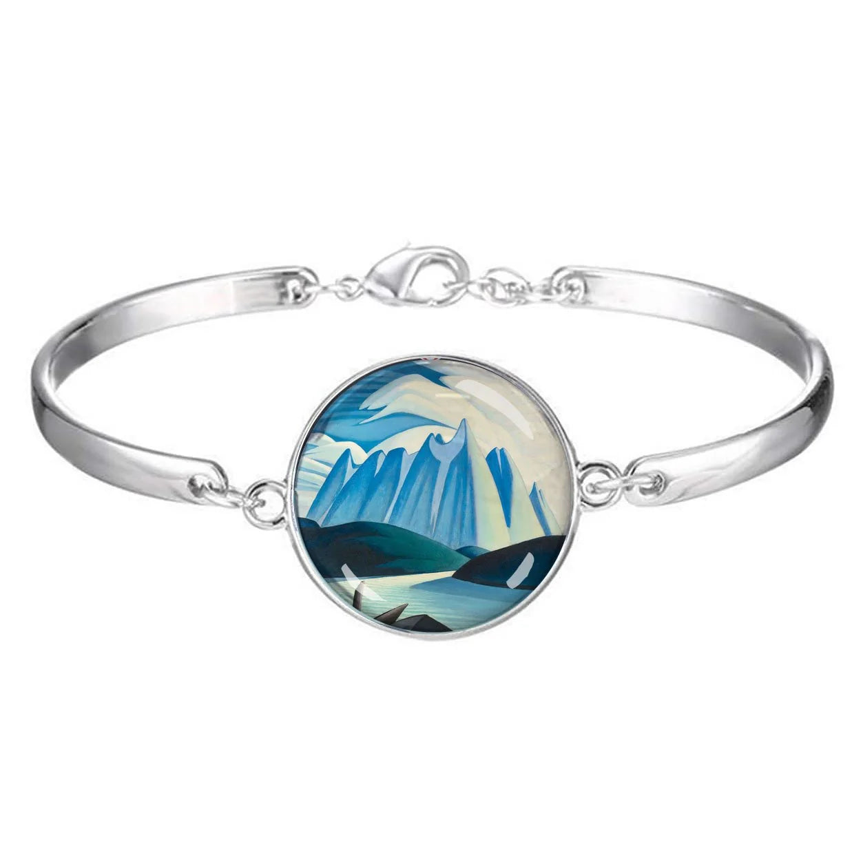Lawren Harris Lake and Mountain Glass Dome Bracelet