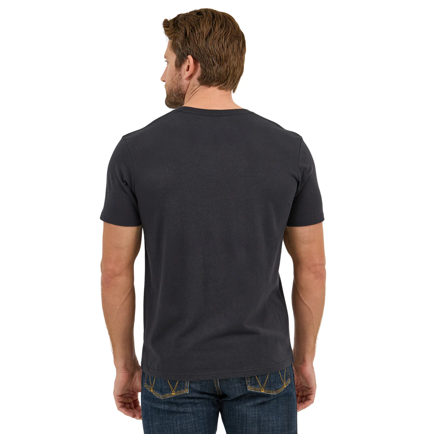 Wrangler Men's Short Sleeve Regular Fit Graphic Steer Skull Tee Shirt- Black