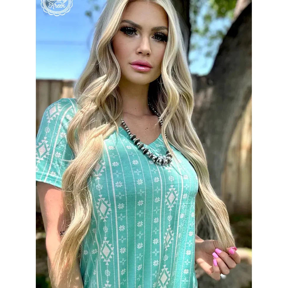 Sterling Kreek Women's Walkin In Turquoise Dress - Turquoise