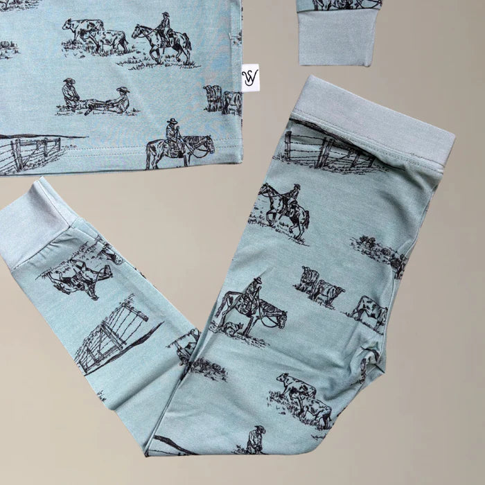 Prairie Cowboy Toddler Sleepwear Set- Multiple Colors
