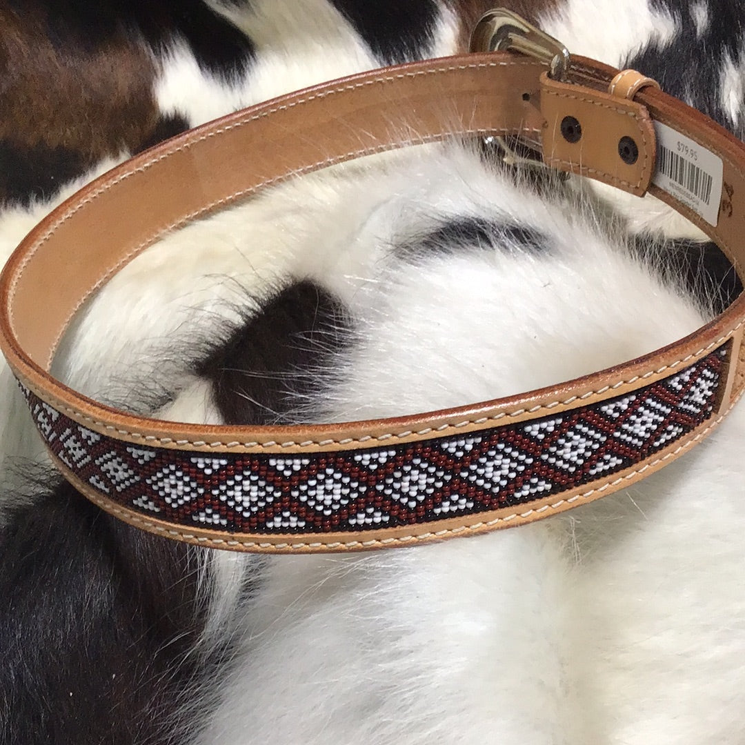 Men's Red Beaded Belt