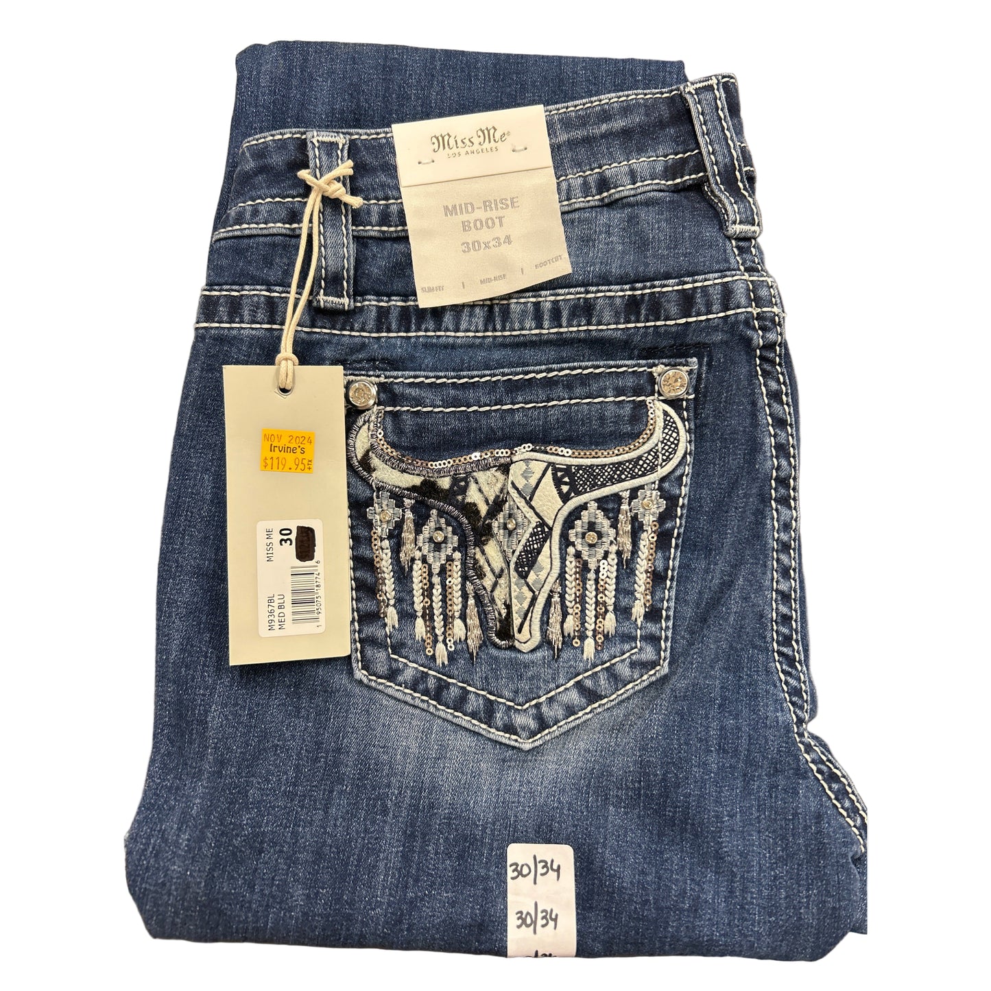 Miss Me Mid Rise Boot Cut Jean - Medium Blue