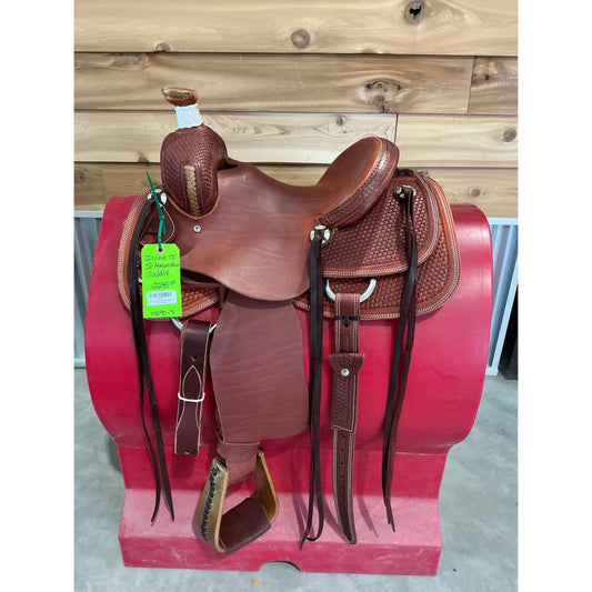 Irvine 13" Junior Association Saddle-1/2 Tooled