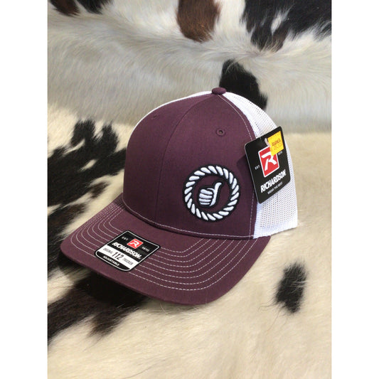 Dally Up Caps  Embroidered Logo- Maroon/White