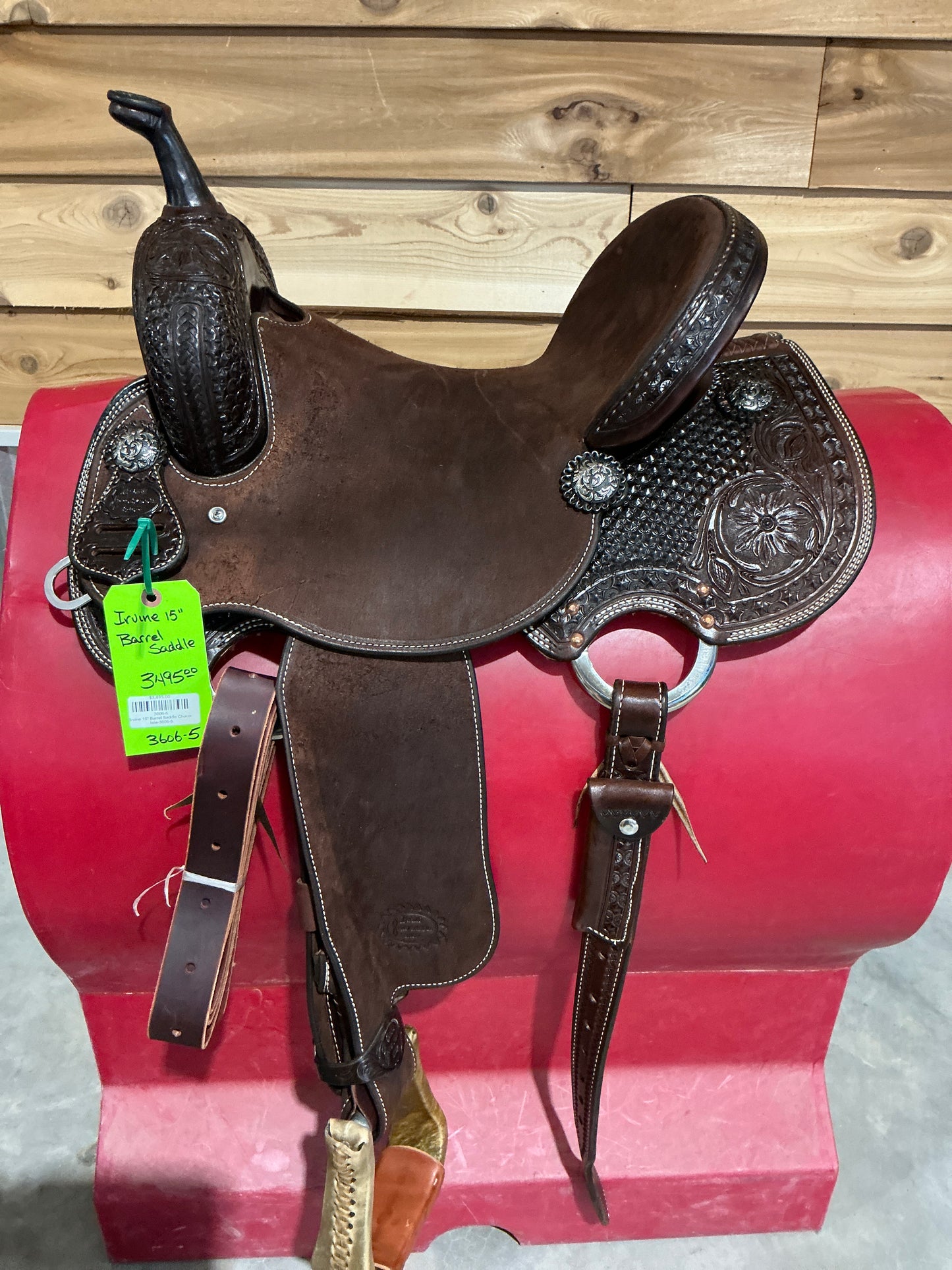 Irvine 15" Barrel Saddle Chocolate-3606-5