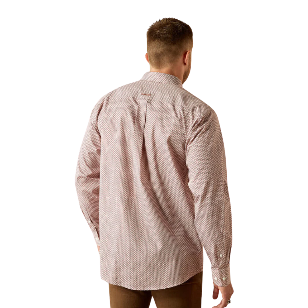 Ariat Men's Long Sleeve Avery Wrinkle Free Classic Fit Shirt- Brick