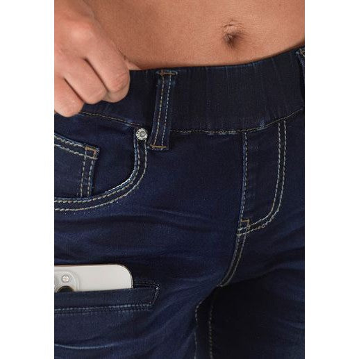 Women's Pull on Dark DFMI Trouser- Dark Wash