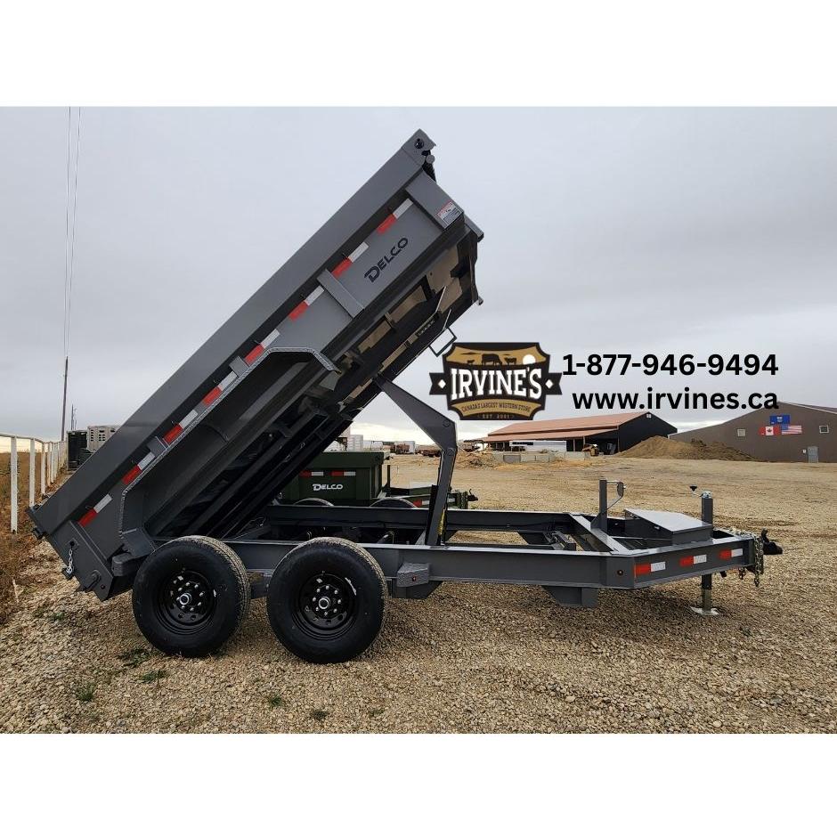 **RENTAL**  2026 Delco Dump Trailer - Grey