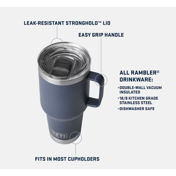 Yeti Rambler 887ml Travel Mug w/Stronghold Lid - Key Lime