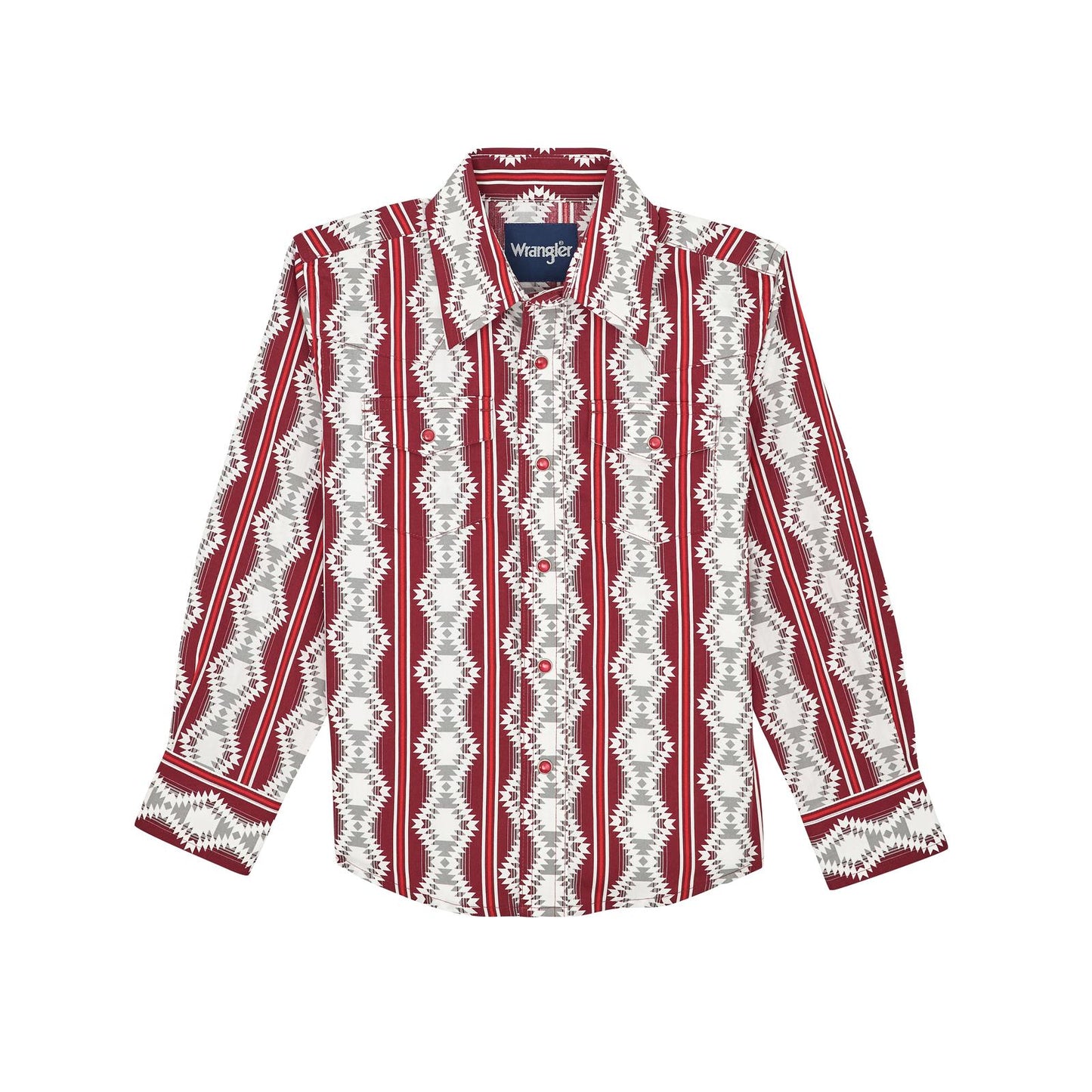 Wrangler Boy's Checotah Long Sleeve Shirt - Red Multi