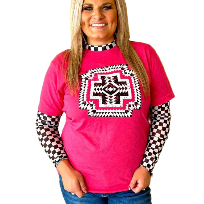 Round the Track Women's Long Sleeve Mesh Top- Black/White