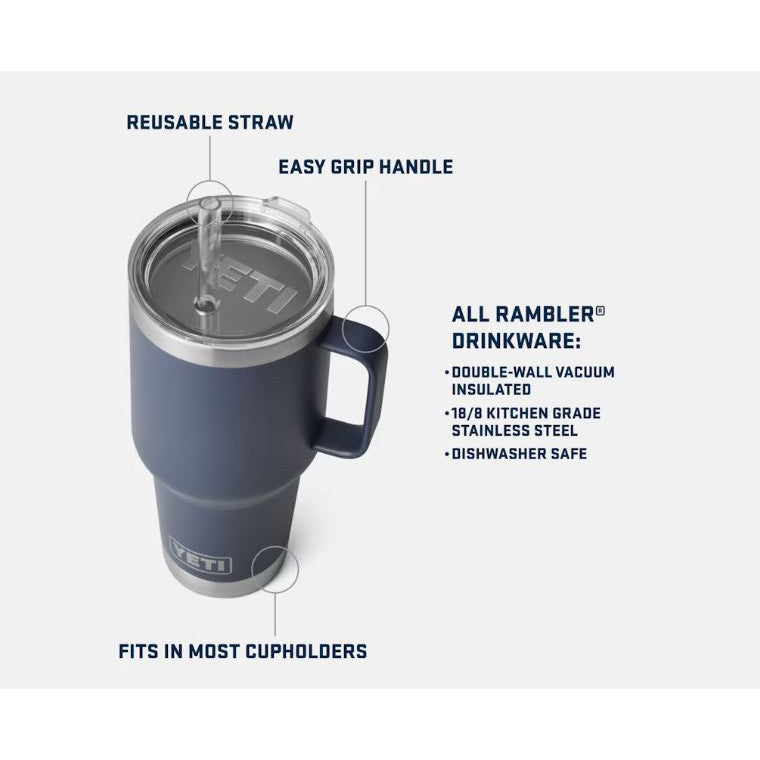 Yeti Rambler 1L Straw Mug - Lowcountry Peach