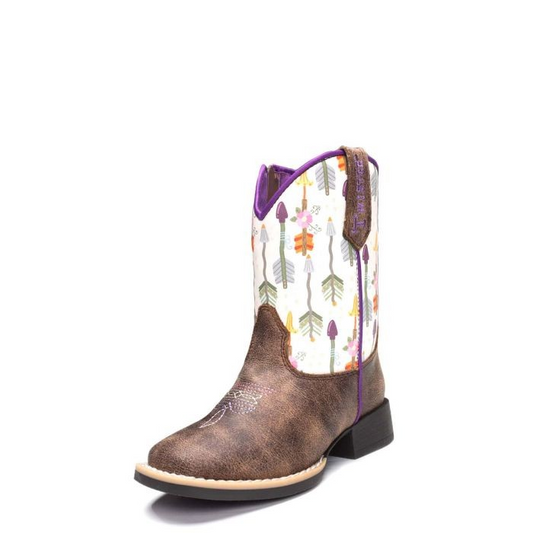 Double Barrel Toddler Girl's Hannah Western Boots - Brown