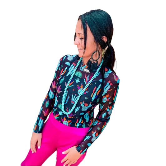 Merigold Kiss Mesh Top - Cactus