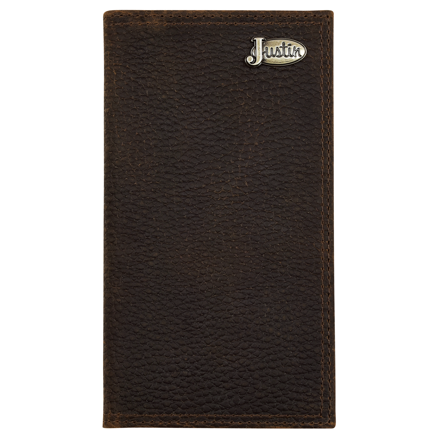 Justin Men's Genuine Textured Leather Oiled Brown Rodeo Wallet