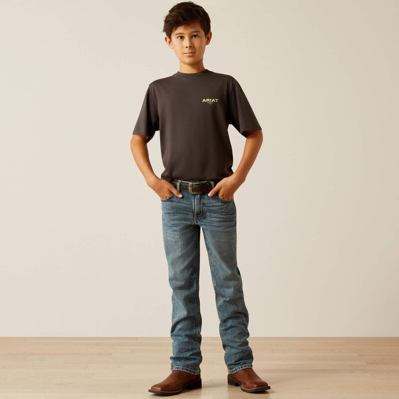 Ariat Boy's Short Sleeve Explore Circle Tee Shirt - Vintage Black