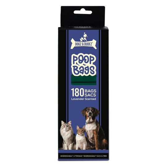 Poop Bags-Unscented Biodegradable -12 Rolls-180 Bags