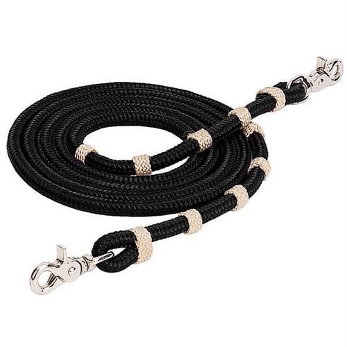 Weaver Vaquero Roping Rein 3/8" x 8'- Black