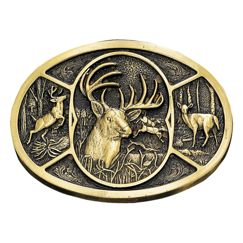 Montana Silversmith Deer Heritage Attitude Belt Buckle - Irvine Tack &amp; Western Wear
