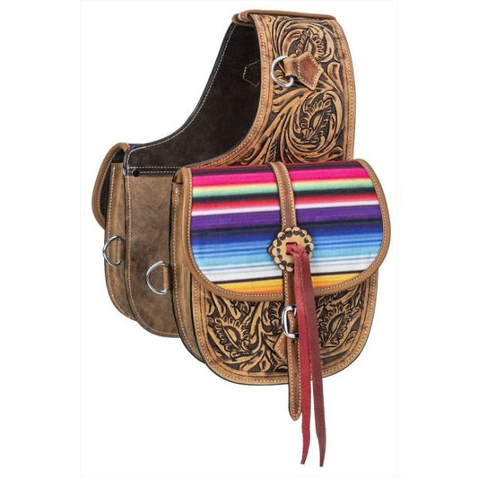 Tough 1 Antique Serape Leather Saddle Bag