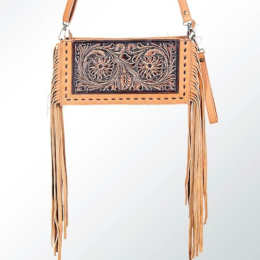 American Darling Leather Hand Tooled Women's Western Summer Bag Wallet