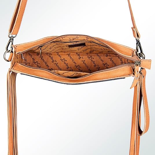 American Darling Leather Hand Tooled Women's Western Summer Bag Wallet