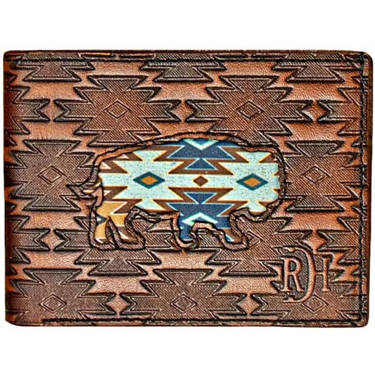 Red Dirt Men's Southwest Buffalo Inlay Bifold Card Case - Brown