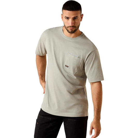 Ariat Men's Rebar Workman Short Sleeve Tee Shirt- Limestone