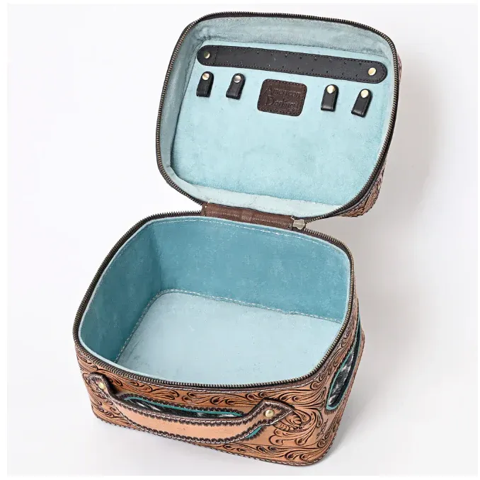 American Darling Hair-On Jewelry Case w/ Tooling