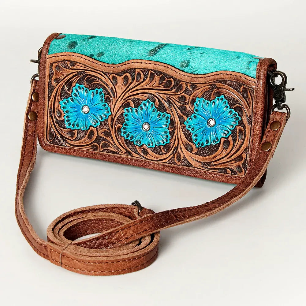 American Darling Wallet Genuine Western Leather - Turquoise