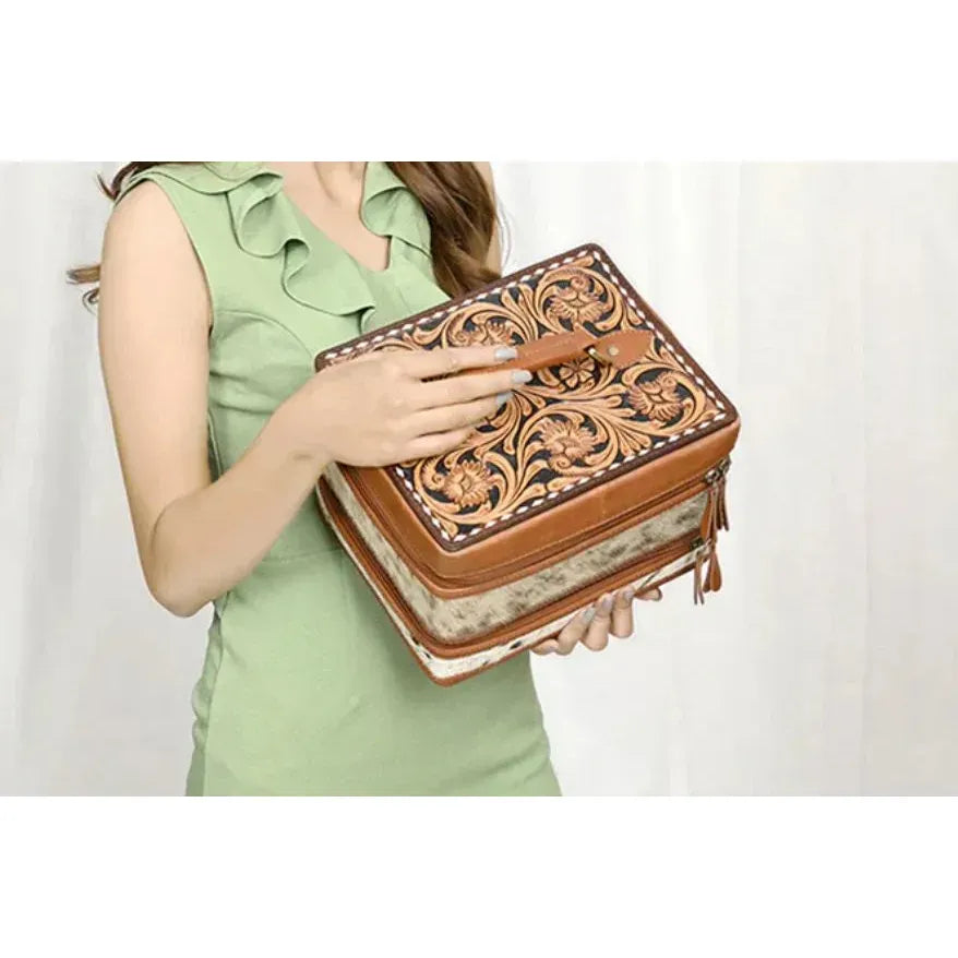 American Darling Leather Hide Jewelry Accessory Case