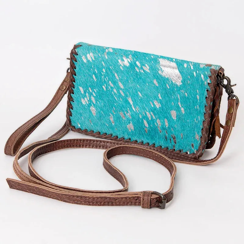 American Darling Braided Cowhide Leather Organizer Bag- Multiple Colours
