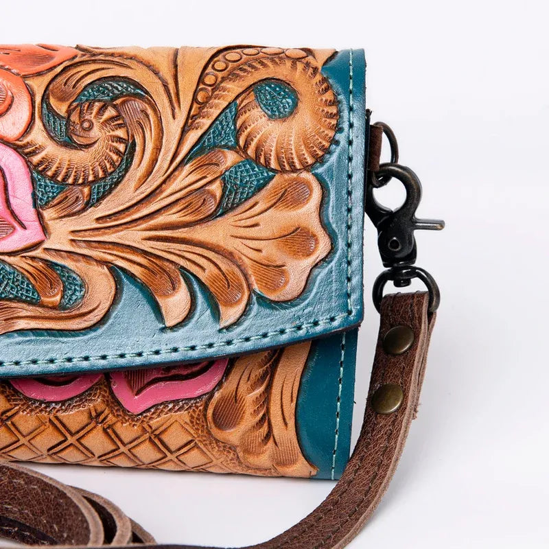 American Darling Hand Tooled Leather Wallet-M