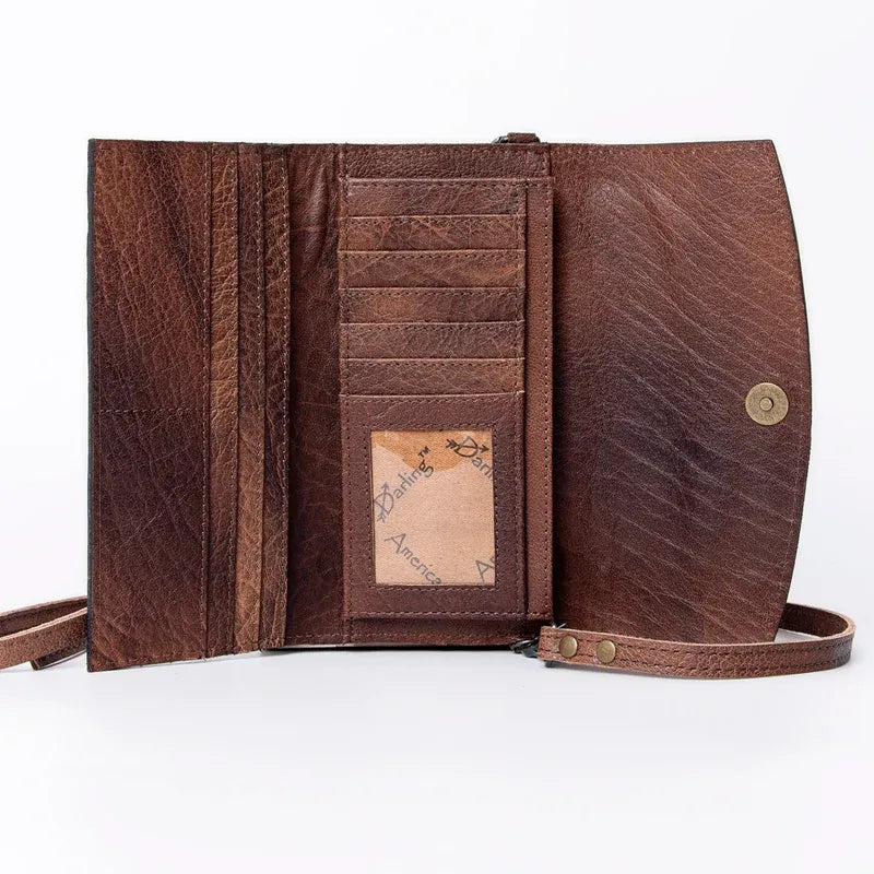 American Darling Hand Tooled Leather Wallet-M