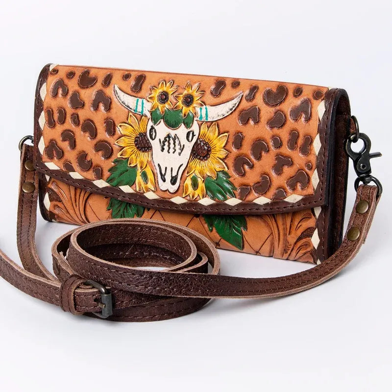 American Darling Hand Tooled Leather Wallet-F