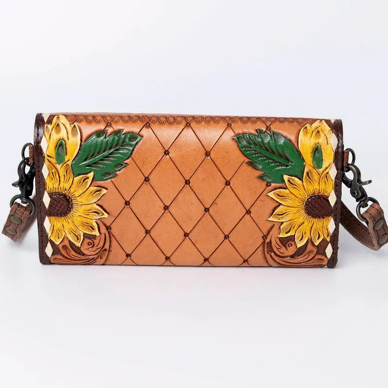 American Darling Hand Tooled Leather Wallet-F