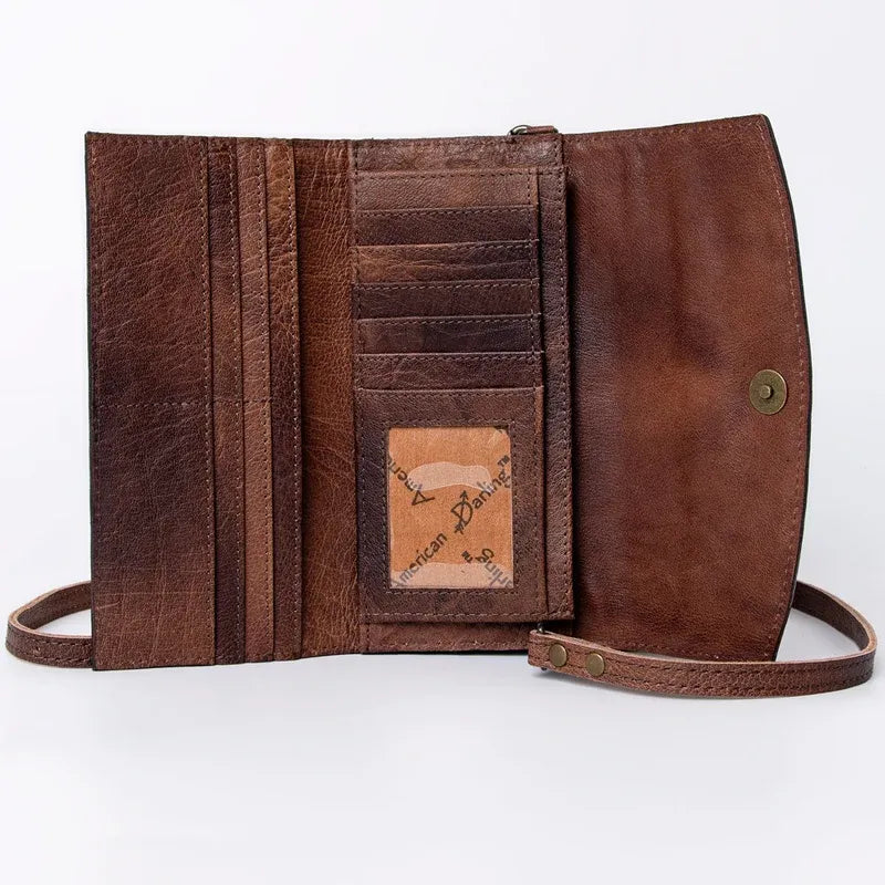 American Darling Hand Tooled Leather Wallet-F
