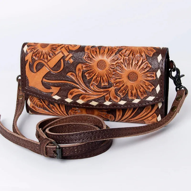 American Darling Hand Tooled Leather Wallet-H