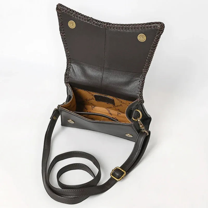 American Darling Western Leather Crossbody Bag- Brown