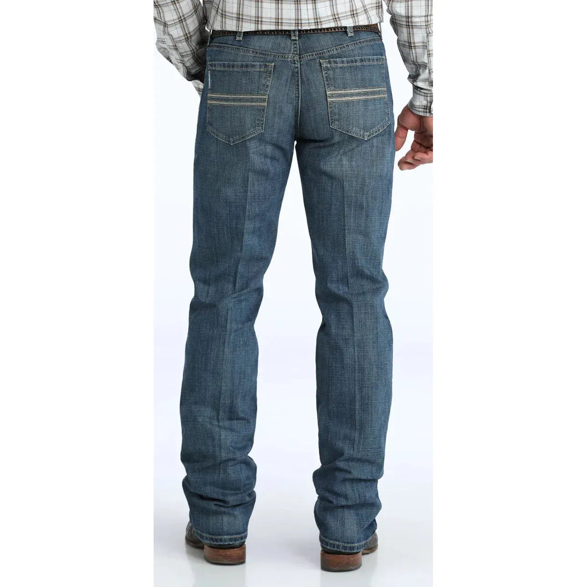 Cinch Men's Silver Label Slim Straight Leg Jean- Medium Stone