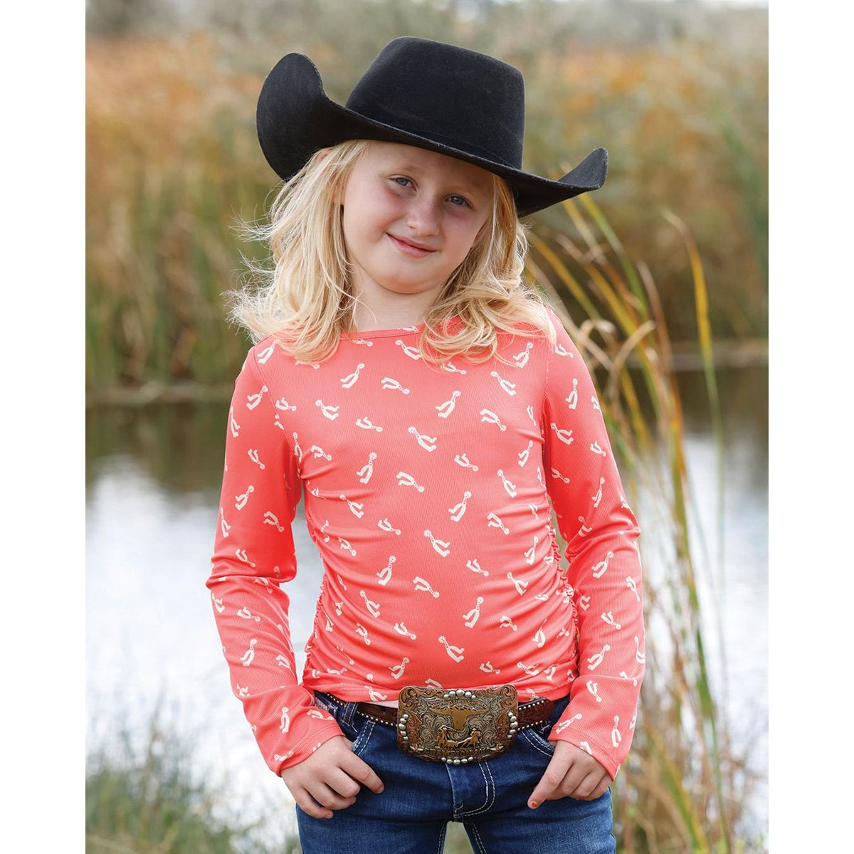 Cruel Girl's Long Sleeve Knit Top - Coral