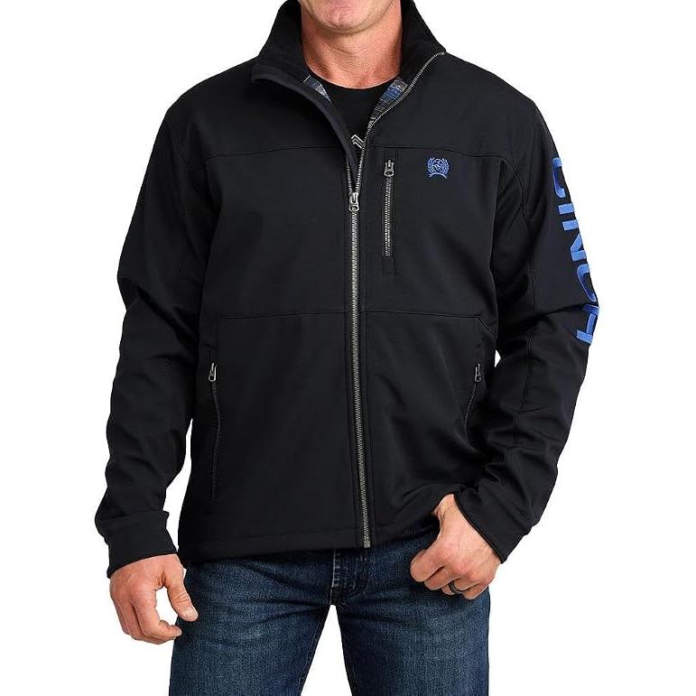 Cinch Men's Long Sleeve Bonded Full Zip Jacket- Black