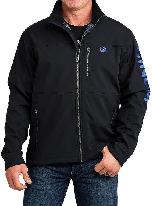 Cinch Men's Long Sleeve Bonded Full Zip Jacket- Black