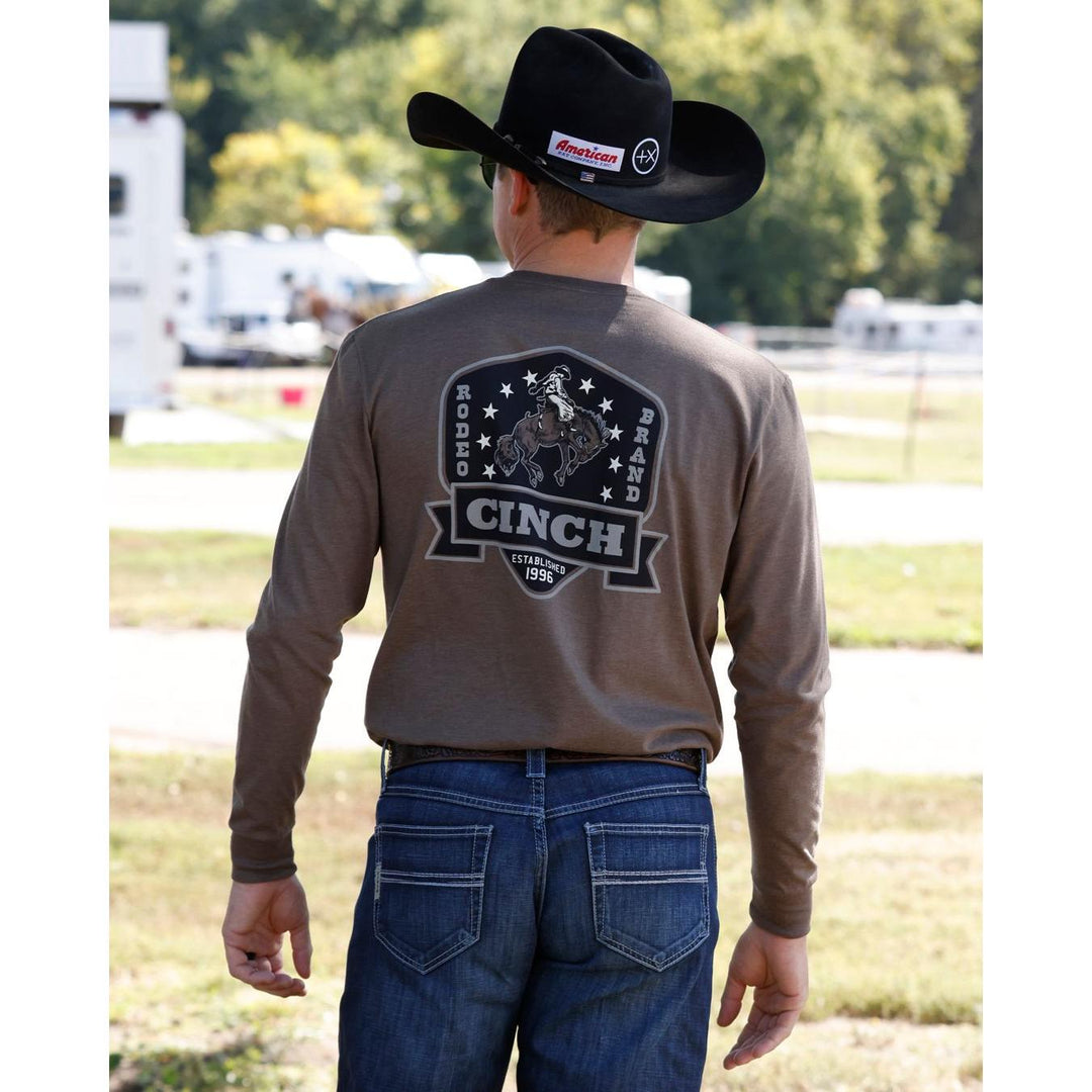 Cinch Mens Long Sleeve T-Shirt - Brown